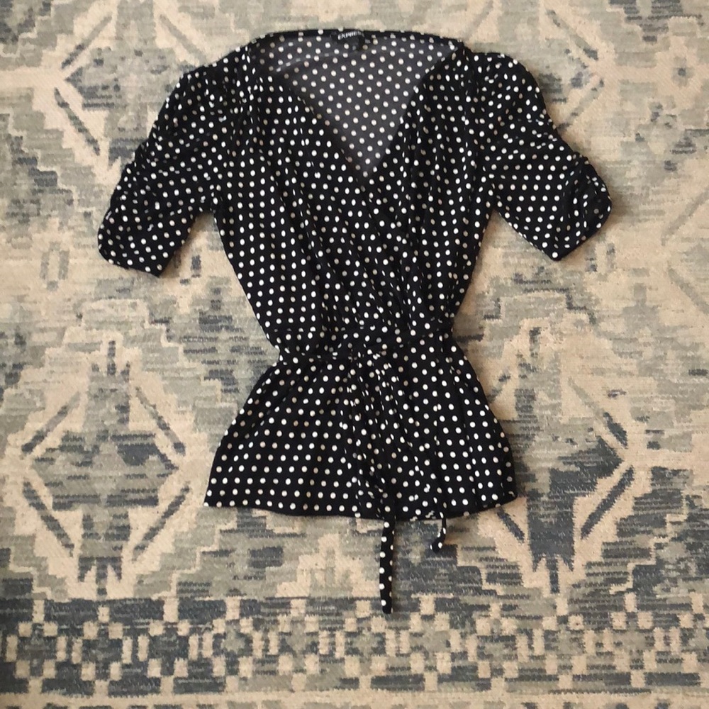 Express faux wrap blouse